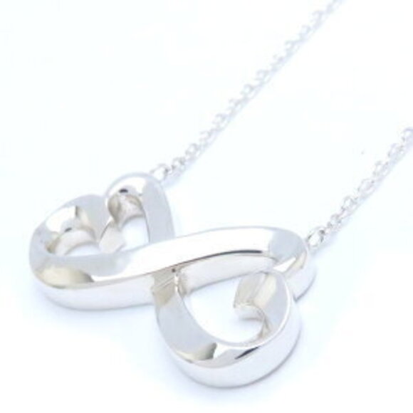 Tiffany Double Loving Heart Necklace Silver Pendant - Picture 6 of 6
